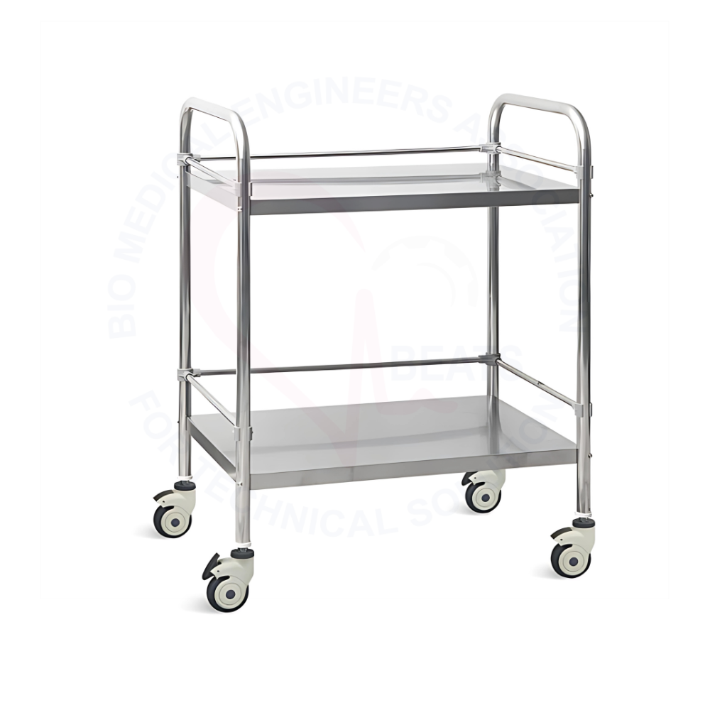 Yara Med Stainless Steel Trolley – 2 Shelves