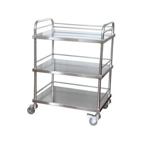 Stainless Steel 3-Shelf Trolley